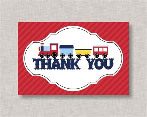 Train Thank You Card Thank You Card Train Birthday Train Party