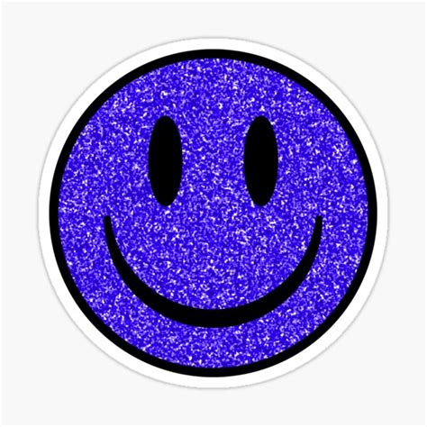 Glitter Indigo Smiley Face Sticker For Sale By Ajoymoon Redbubble