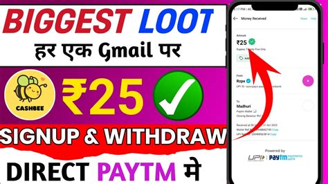 Cashbee Unlimited Trick Per Gmail 25 Paytm Earning App 2023