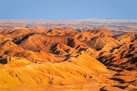 Premium Photo Sunrise Lights The Yellow Moon Valley Desert Landscape