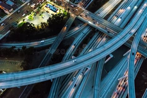 Aerial View of a Massive Highway in Los Angeles Stock Image - Image of ...