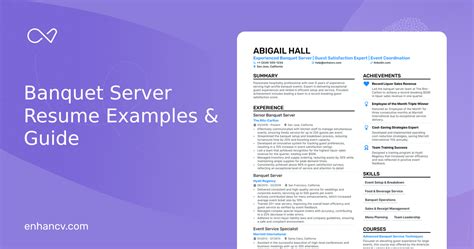 17 Banquet Server Resume Examples Guide For 2025
