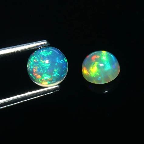 Natural Ethiopian Opal Round Shape Brilliant Cabochon Opal Loose