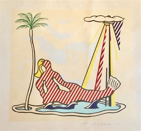 Roy Lichtenstein Pop Art Limited Edition Lithograph Of Mermaid Miami