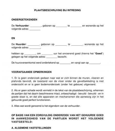 Plaatsbeschrijving - model, voorbeeld - Word en PDF
