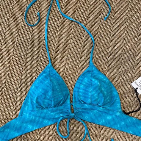 Robin Piccone Bikini Top Color Blue New With Depop