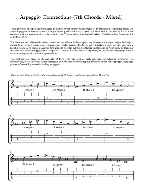 Arpeggio Exercises | PDF | Minor Scale | Chord (Music)