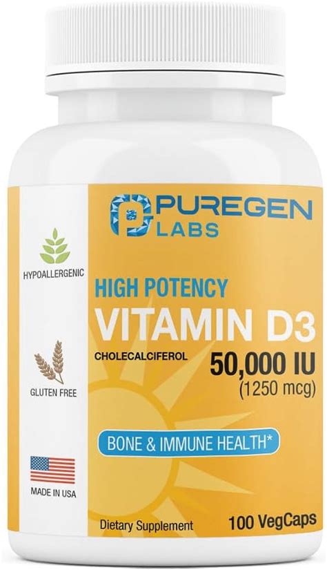 Vitamin D3 50000 Iu 1250 Mcg 100 Vegicaps 100 Weeks Supply For