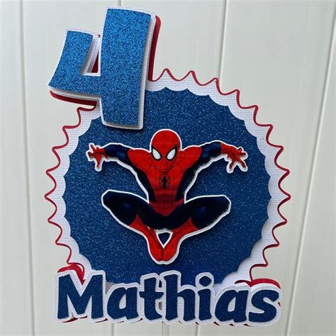 Spiderman Cake Topper Spiderman Birthday Cake Topper Etsy