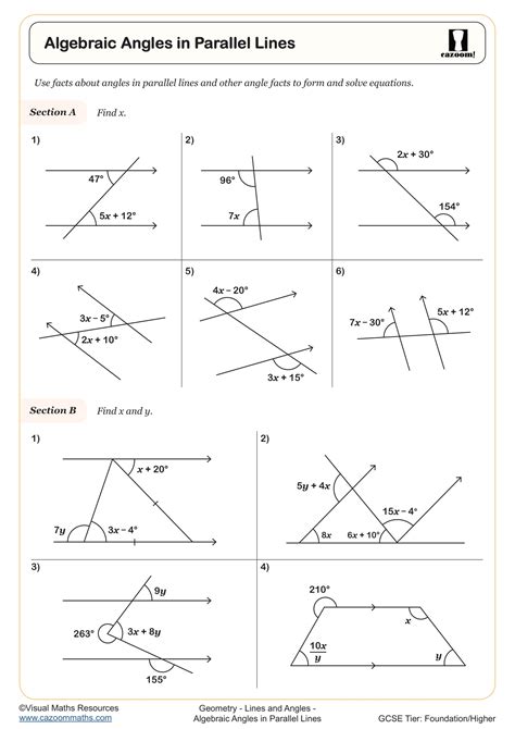 Parallel Lines And Angles Worksheet Live Worksheets Worksheets Library