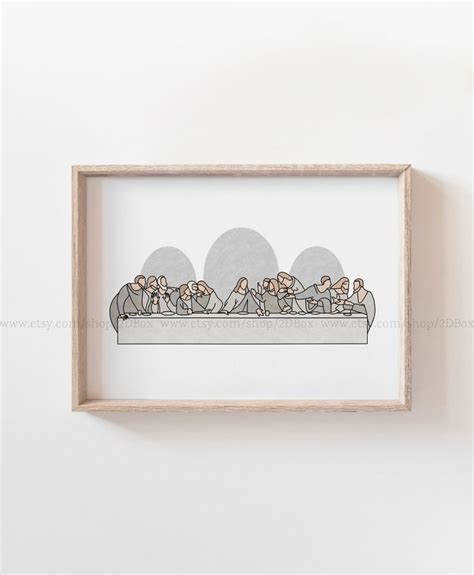 The Last Supper Minimalist Modern Interpretation, Cool Blues and Grays ...