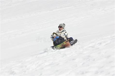 Snow Sledding Crash Stock Image Image Of Hillside Sliding 29699165