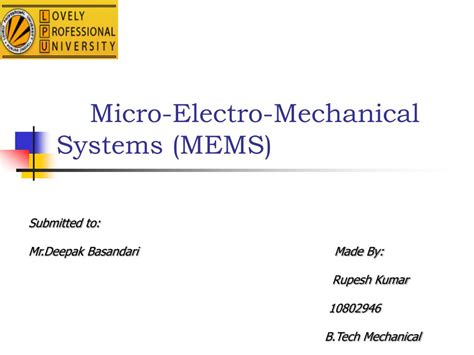 PPT - Micro-Electro-Mechanical Systems (MEMS) PowerPoint Presentation ... 