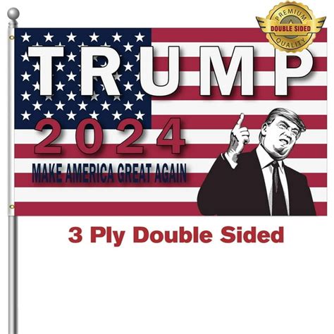 3ply 200d Donald Trump For President 2024 Flag 5x8 Outdoor Double