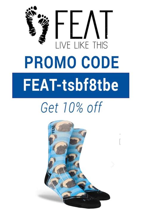 FEAT Socks Coupon Code: Use FEAT-tsbf8tbe for 10% off your Feat order!