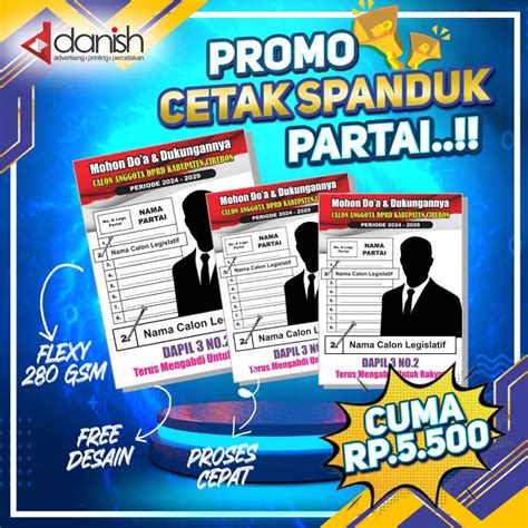 Jual CETAK SPANDUK CALEG / BANNER PEMILU/ SPANDUK PARTAI | Shopee Indonesia