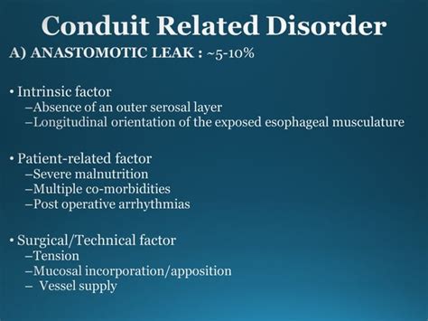 Post esophagectomy complications