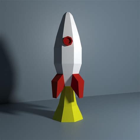 Rocket Low Poly Papercraft