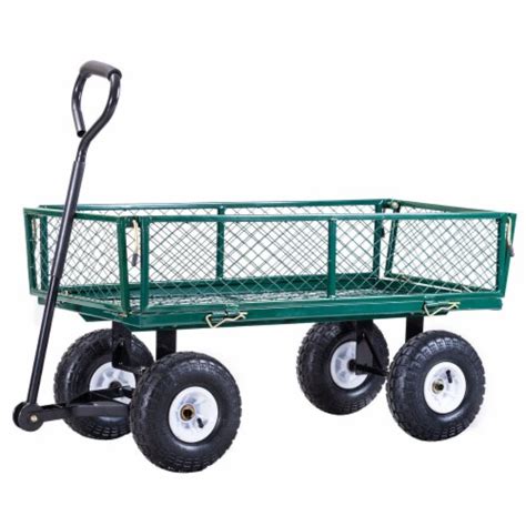 Heavy Duty Lawn Garden Utility Cart Wagon Wheelbarrow Steel Trailer 1