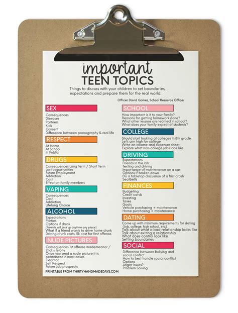 Parenting Teens: Important Topics to Discuss with Your Teenagers