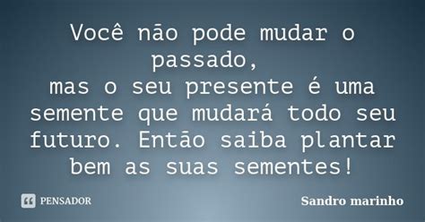 Você Não Pode Mudar O Passado Mas O Sandro Marinho Pensador