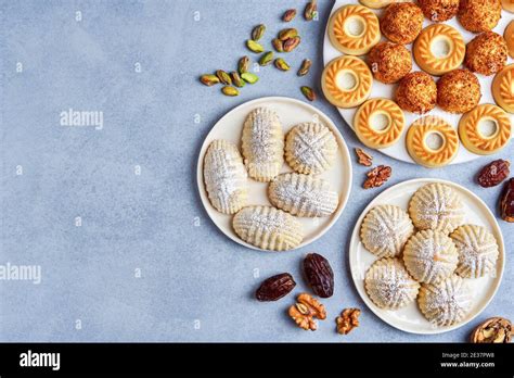 Arabic Sweets Traditional Eid Semolina Maamoul Or Mamoul Cookies With