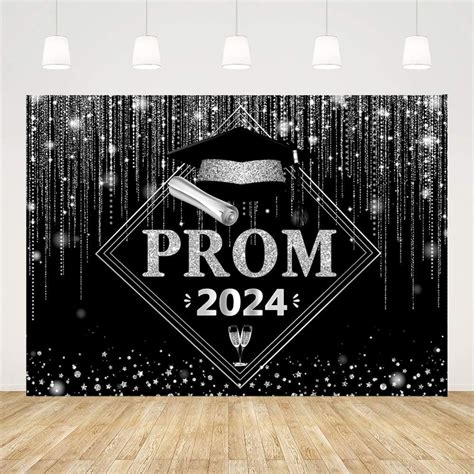 Silver Prom 2024 Backdrop Glitter Bokeh Prom Decorations For 2024