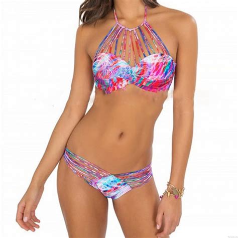 Multi Seil Bunt Blumen Sexy Damen Bikini Bademode Bikinis