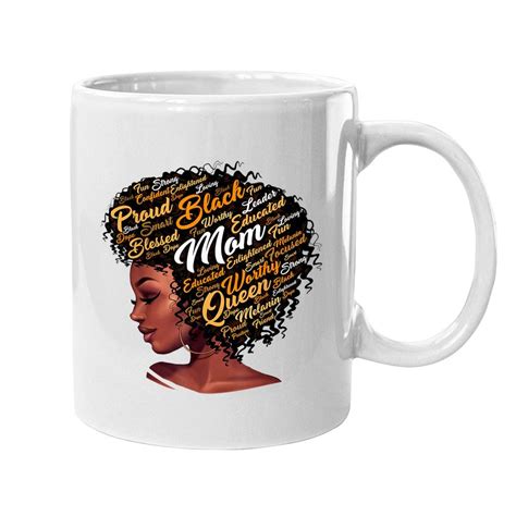 Happy Mothers Day Black Mom Queen Afro African Woman Coffee Mug Sold