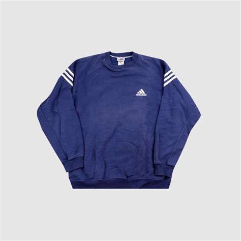 ADIDAS PULLOVER BLUE LOGO Condition 8/10 Size📌 EU... - Depop