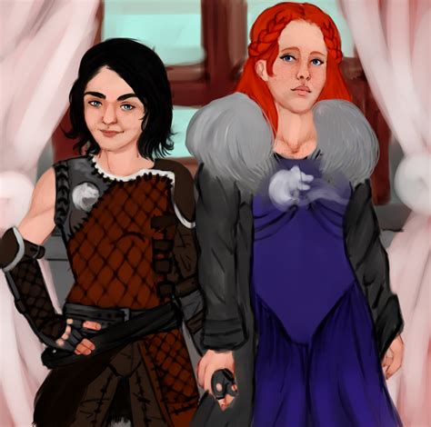 Arya And Sansa By Raiodeouro7 On Deviantart