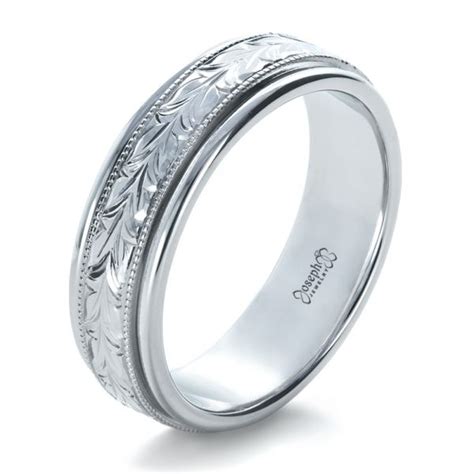 Custom Hand Engraved Wedding Band #1213 - Seattle Bellevue | Joseph Jewelry