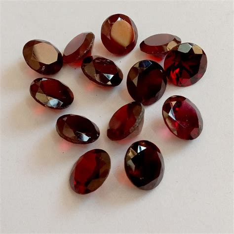 Natural Hyderabadi Garnet Round Faceted Cut Garnet Gemstone Etsy