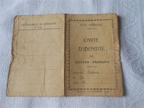 Ancienne Carte D Identite Etat Francais Creuse Fontanieres Eur