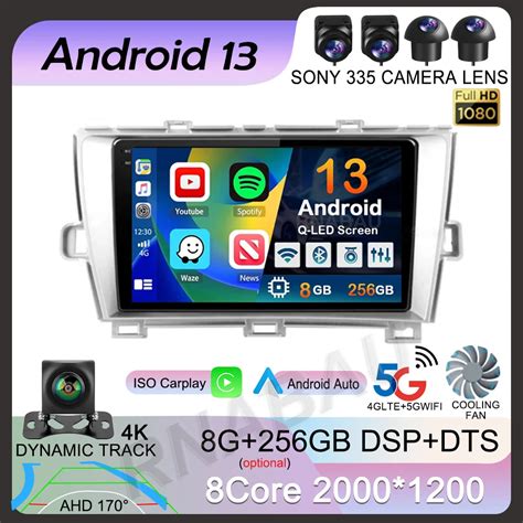 Android 13 Carplay Car Radio For Toyota Prius 3 XW30 2009 2015 LHD RHD