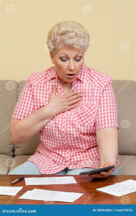 Woman Is Upset Her Debts Stock Photo Image Of Blonde