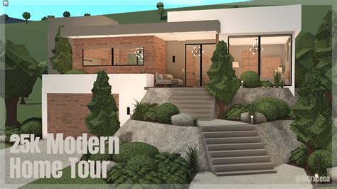 Modern Hill Home Tour Bloxburg Speedbuild Grxceea Youtube