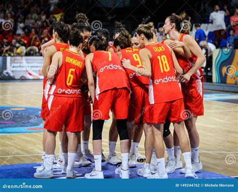 Spanish Female Players During Basketball Match Editorial Photography