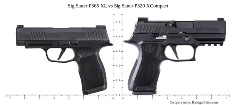 Sig Sauer P365 Xl Vs Sig Sauer P320 Xcompact Size Comparison Handgun Hero