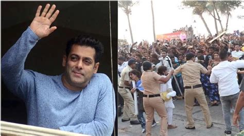 Salman Khan Birthday Fans Crowd Outside Galaxy Apartment To Wish Police