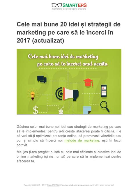 Pdf Idei De Marketing Online By Smarters Cele Mai Bune Idei I