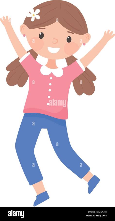 Celebrating Cute Girl Stock Vector Image And Art Alamy