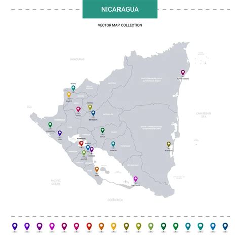 Mapa Liberia Con Marcas Puntero Ubicación Plantilla Vectorial