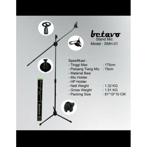 Jual Stand Mic Betavo Smh Holder Hp Tiang Besi Kokoh Tripod