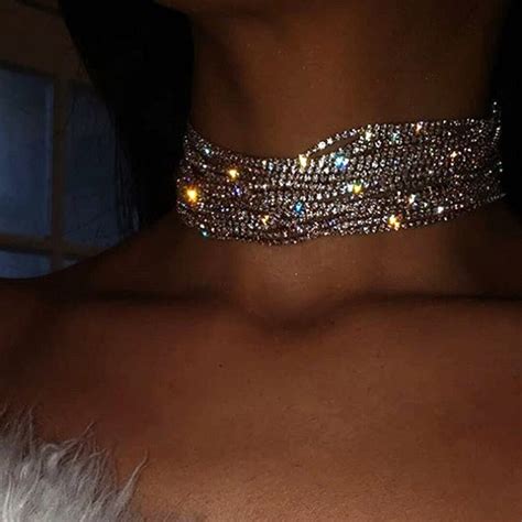 Multilayer Rhinestone Choker Necklace Bling Crystal Collar Choker Chain