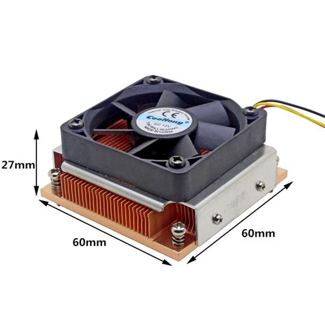 1U Server CPU Cooler Copper Heatsink Cooling Fan For Intel Socket G