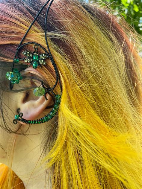 Green And Black Elf Ears Green Insect Fairy Ears Green Etsy