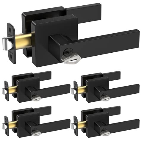 TICONN 5Pk Door Handle Heavy Duty, Reversible Square Door Lever for
