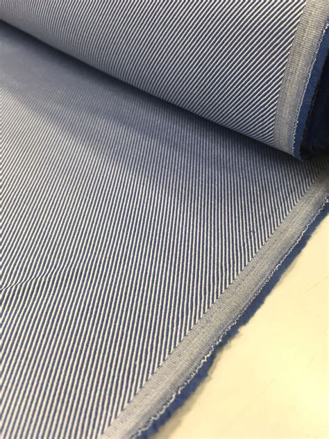 Premium Italian Cotton Twill Shirting Fabric By The Yard Blue Etsy