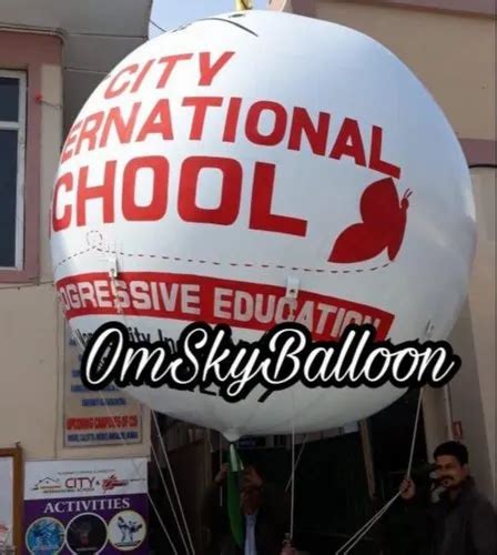 Pvc White School Advertisement Sky Balloon 015 Mm Size 12 Feet At